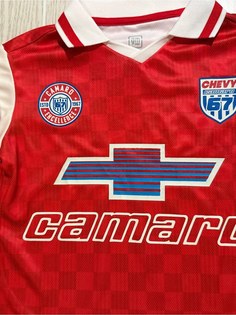 Chevrolet Camaro Boys XS 4/5 Red Collared Graphic Jersey NWT